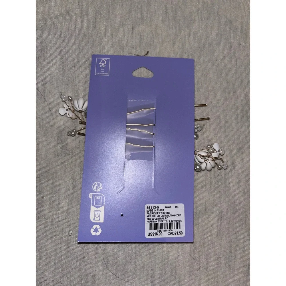 Claire's White Flower Pearl Hair Pins Accessories‎ Bridal Wedding Hairpiece